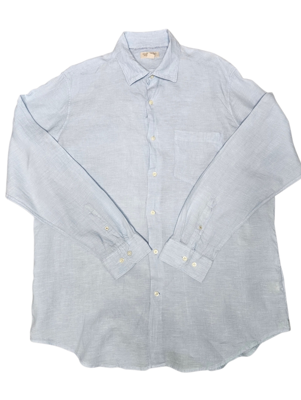 Banana Republic‎ Mens Light Blue Linen Button Up Sz XL Euro Summer Lightweight